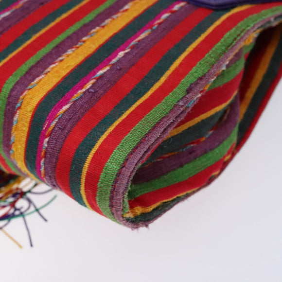 LOEWE Shoulder Bag Leather Purple Gold Auth BA4309