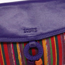 LOEWE Shoulder Bag Leather Purple Gold Auth BA4309-18