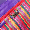 LOEWE Shoulder Bag Leather Purple Gold Auth BA4309-11