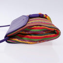 LOEWE Shoulder Bag Leather Purple Gold Auth BA4309-4