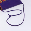 LOEWE Shoulder Bag Leather Purple Gold Auth BA4309-7