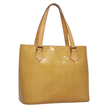 LOUIS VUITTON Monogram Vernis Houston Hand Bag Beige M91004 LV Auth BA431