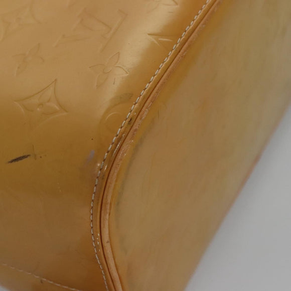 LOUIS VUITTON Monogram Vernis Houston Hand Bag Beige M91004 LV Auth BA431