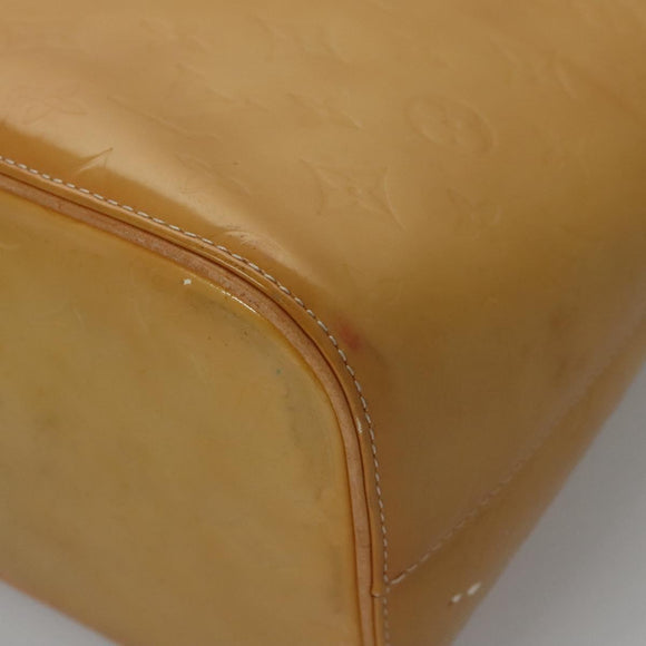 LOUIS VUITTON Monogram Vernis Houston Hand Bag Beige M91004 LV Auth BA431