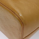 LOUIS VUITTON Monogram Vernis Houston Hand Bag Beige M91004 LV Auth BA431-18