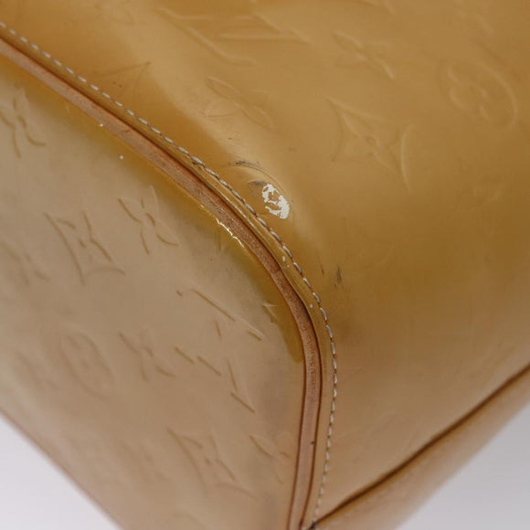 LOUIS VUITTON Monogram Vernis Houston Hand Bag Beige M91004 LV Auth BA431