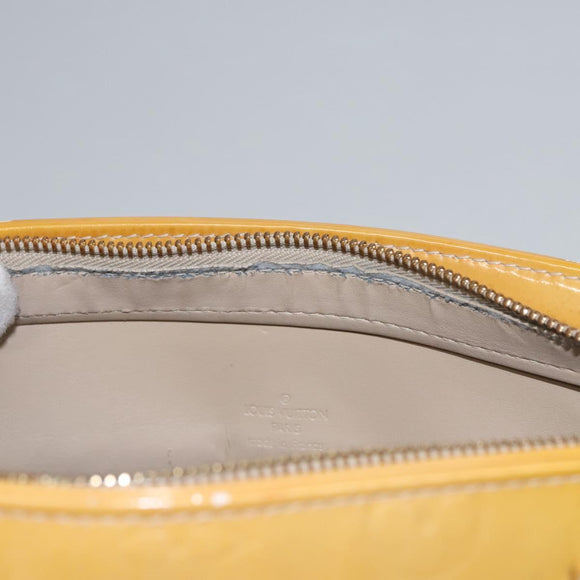 LOUIS VUITTON Monogram Vernis Houston Hand Bag Beige M91004 LV Auth BA431