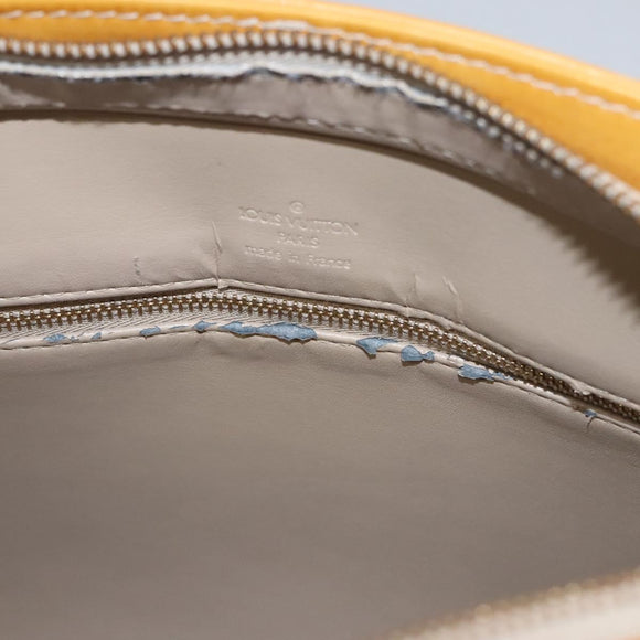 LOUIS VUITTON Monogram Vernis Houston Hand Bag Beige M91004 LV Auth BA431