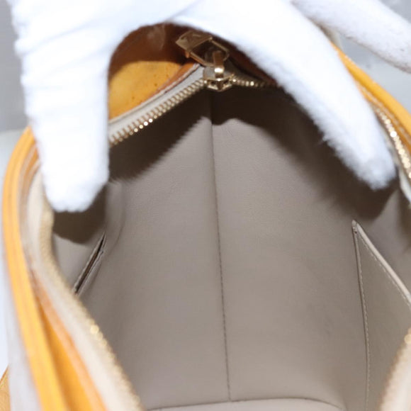 LOUIS VUITTON Monogram Vernis Houston Hand Bag Beige M91004 LV Auth BA431