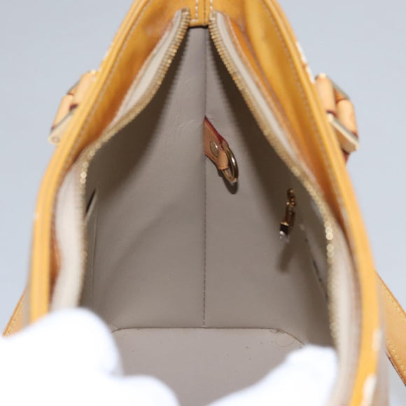 LOUIS VUITTON Monogram Vernis Houston Hand Bag Beige M91004 LV Auth BA431