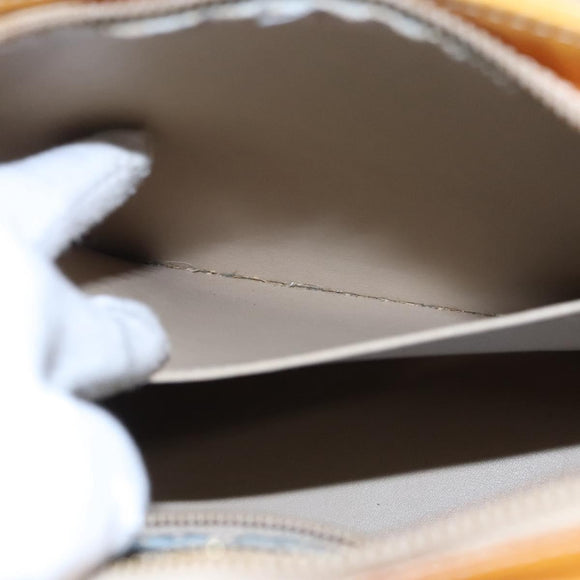 LOUIS VUITTON Monogram Vernis Houston Hand Bag Beige M91004 LV Auth BA431