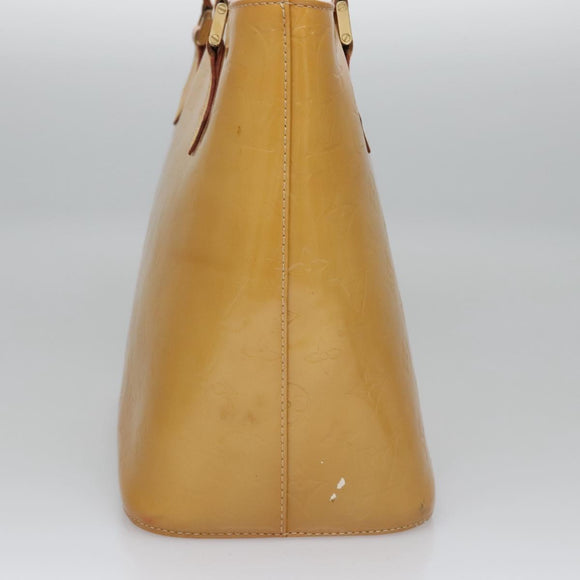 LOUIS VUITTON Monogram Vernis Houston Hand Bag Beige M91004 LV Auth BA431