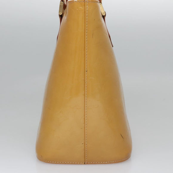 LOUIS VUITTON Monogram Vernis Houston Hand Bag Beige M91004 LV Auth BA431