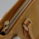 LOUIS VUITTON Monogram Vernis Houston Hand Bag Beige M91004 LV Auth BA431-8