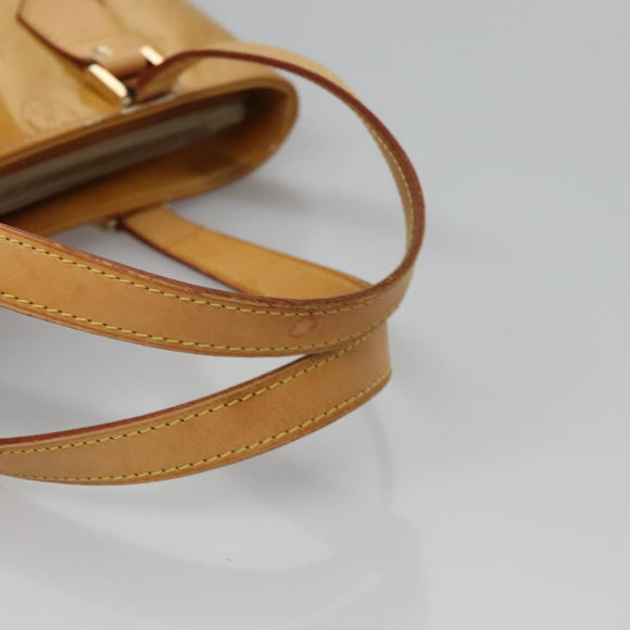 LOUIS VUITTON Monogram Vernis Houston Hand Bag Beige M91004 LV Auth BA431