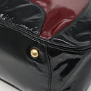 Miu Miu Hand Bag Patent leather 2way Black Gold Auth BA4312-18
