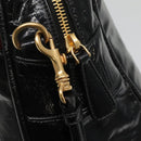 Miu Miu Hand Bag Patent leather 2way Black Gold Auth BA4312-10