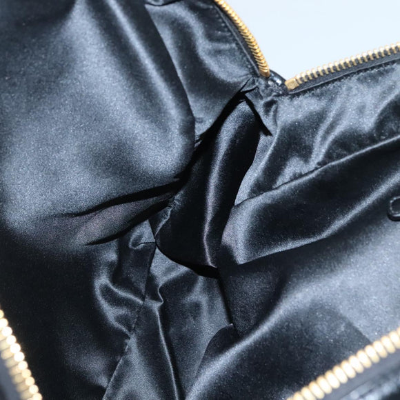 Miu Miu Hand Bag Patent leather 2way Black Gold Auth BA4312