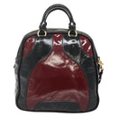 Miu Miu Hand Bag Patent leather 2way Black Gold Auth BA4312-2