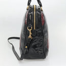 Miu Miu Hand Bag Patent leather 2way Black Gold Auth BA4312-4