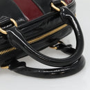 Miu Miu Hand Bag Patent leather 2way Black Gold Auth BA4312-7