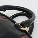 Miu Miu Hand Bag Patent leather 2way Black Gold Auth BA4312-14