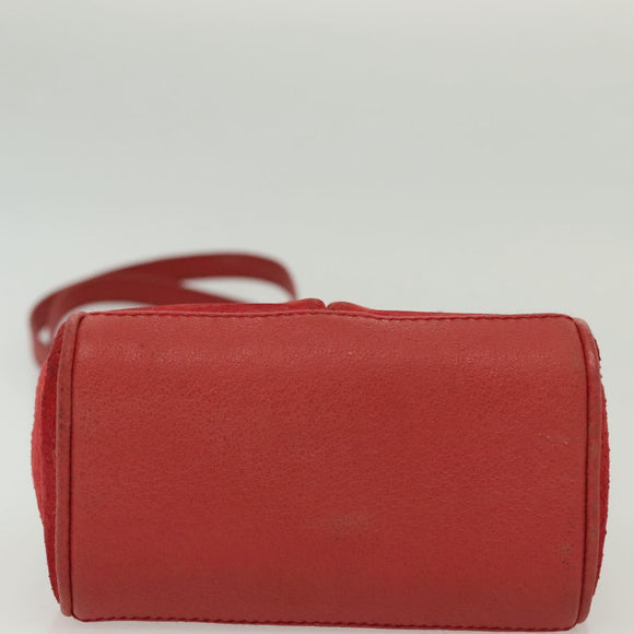 GUCCI Bamboo Hand Bag Suede 2way Red Gold 007 1793 0238 Auth BA4313