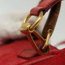 GUCCI Bamboo Hand Bag Suede 2way Red Gold 007 1793 0238 Auth BA4313-16
