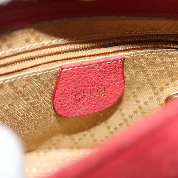 GUCCI Bamboo Hand Bag Suede 2way Red Gold 007 1793 0238 Auth BA4313
