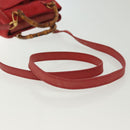 GUCCI Bamboo Hand Bag Suede 2way Red Gold 007 1793 0238 Auth BA4313-9