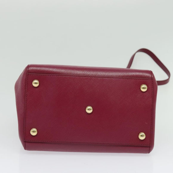 Salvatore Ferragamo Chain Vala Hand Bag Leather Pink Gold Auth BA4315