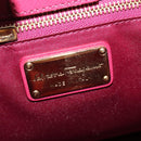 Salvatore Ferragamo Chain Vala Hand Bag Leather Pink Gold Auth BA4315-19