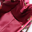 Salvatore Ferragamo Chain Vala Hand Bag Leather Pink Gold Auth BA4315-20