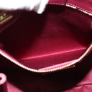 Salvatore Ferragamo Chain Vala Hand Bag Leather Pink Gold Auth BA4315-22