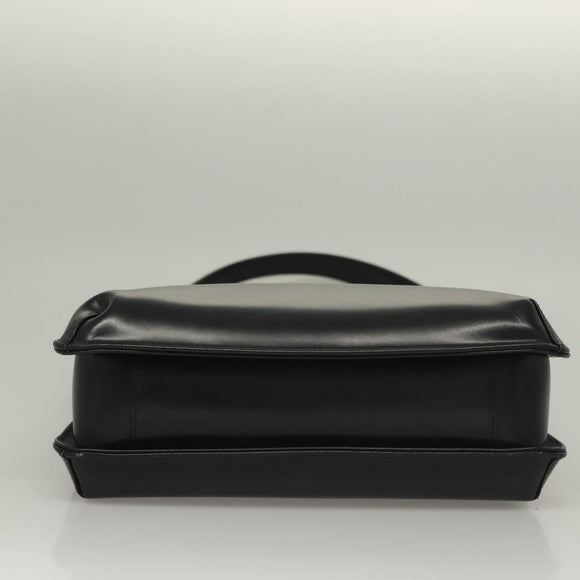 GIVENCHY Shoulder Bag Leather Black Silver Auth BA4318