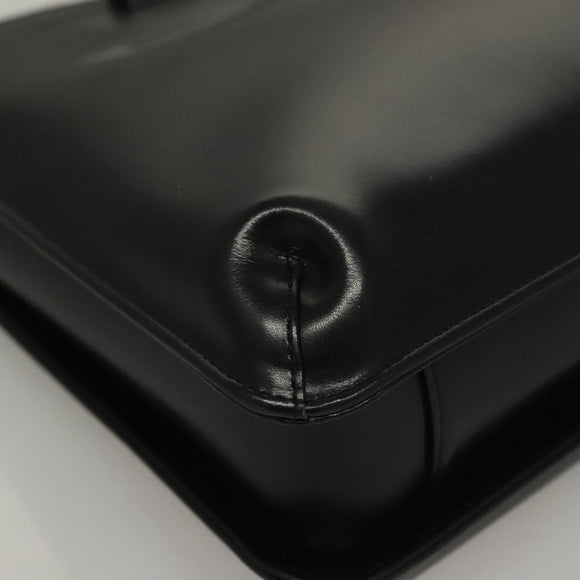 GIVENCHY Shoulder Bag Leather Black Silver Auth BA4318