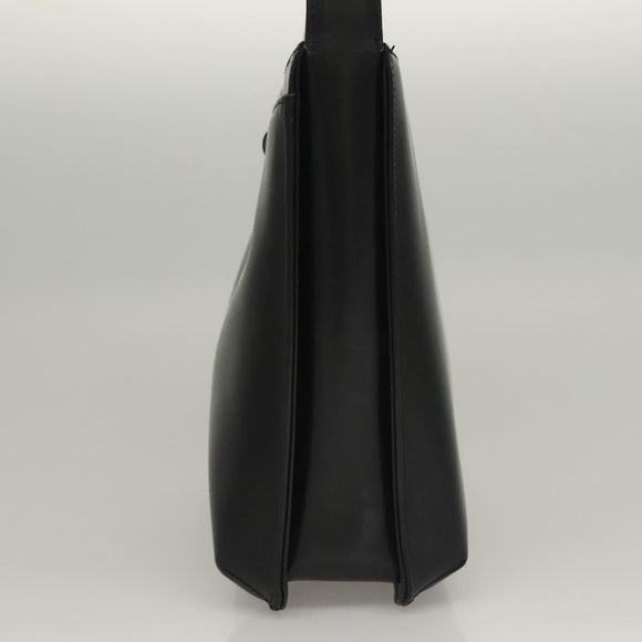 GIVENCHY Shoulder Bag Leather Black Silver Auth BA4318