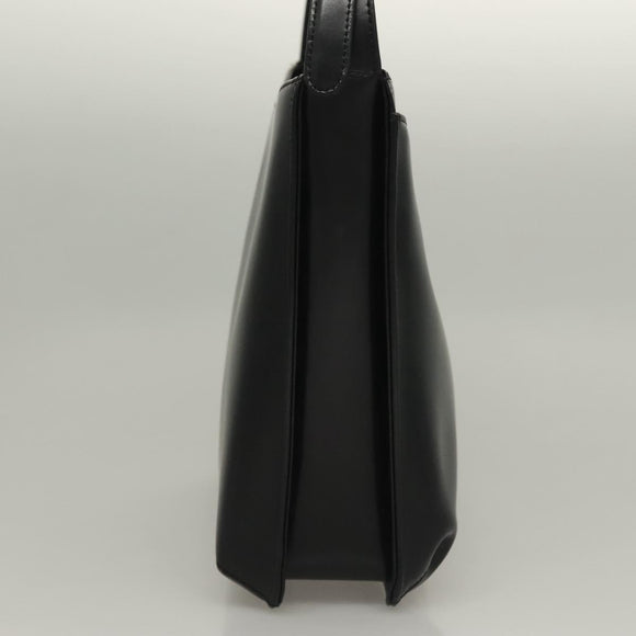 GIVENCHY Shoulder Bag Leather Black Silver Auth BA4318