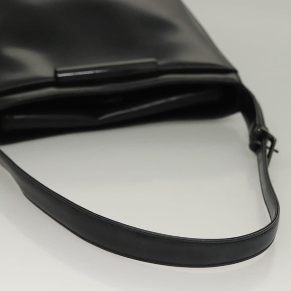 GIVENCHY Shoulder Bag Leather Black Silver Auth BA4318