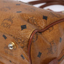 MCM Logogram Vicetos Hand Bag PVC Leather Brown Gold Auth BA4323-9