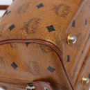 MCM Logogram Vicetos Hand Bag PVC Leather Brown Gold Auth BA4323-14