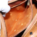 MCM Logogram Vicetos Hand Bag PVC Leather Brown Gold Auth BA4323-21