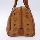 MCM Logogram Vicetos Hand Bag PVC Leather Brown Gold Auth BA4323-3