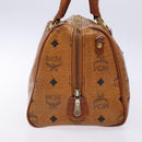 MCM Logogram Vicetos Hand Bag PVC Leather Brown Gold Auth BA4323-4