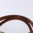 MCM Logogram Vicetos Hand Bag PVC Leather Brown Gold Auth BA4323-8