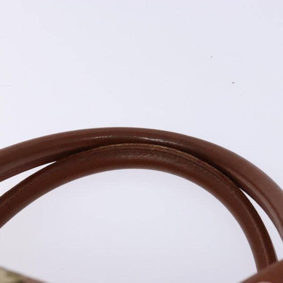 MCM Logogram Vicetos Hand Bag PVC Leather Brown Gold Auth BA4323