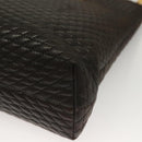 BALLY Quilted Chain Shoulder Bag Leather Dark Brown Gold Auth BA4324-16