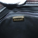 BALLY Quilted Chain Shoulder Bag Leather Dark Brown Gold Auth BA4324-18