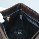 BALLY Quilted Chain Shoulder Bag Leather Dark Brown Gold Auth BA4324-20