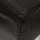 BALLY Quilted Chain Shoulder Bag Leather Dark Brown Gold Auth BA4325-17